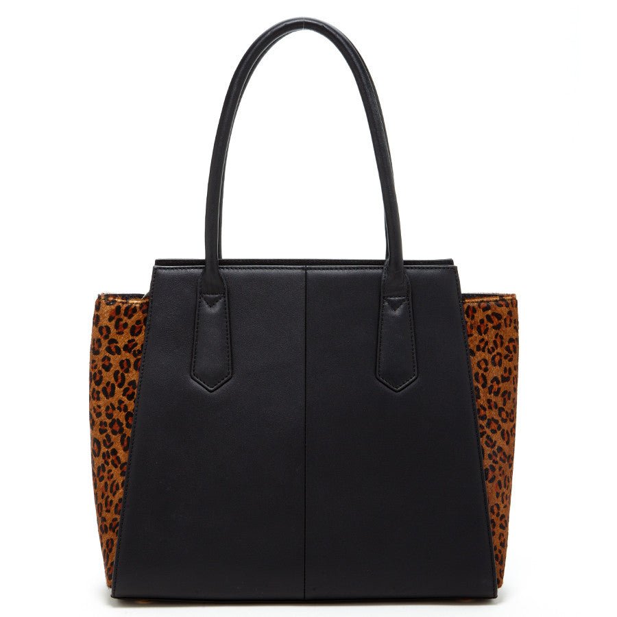 Jody Black Leather Tote Bag - BlissfulBody.Boutique