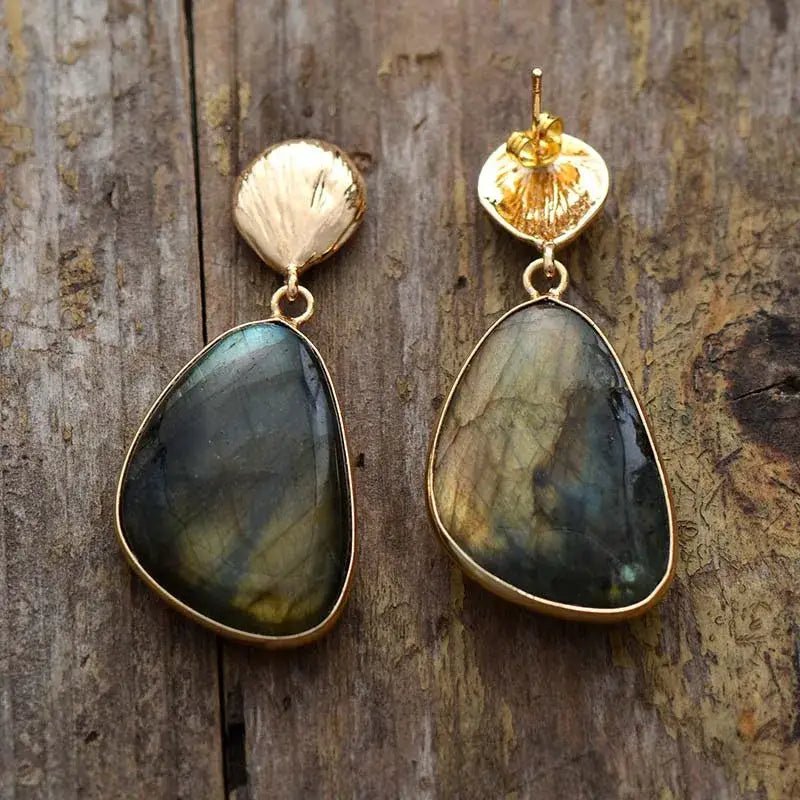 Labradorite Drop Earrings - BlissfulBody.Boutique