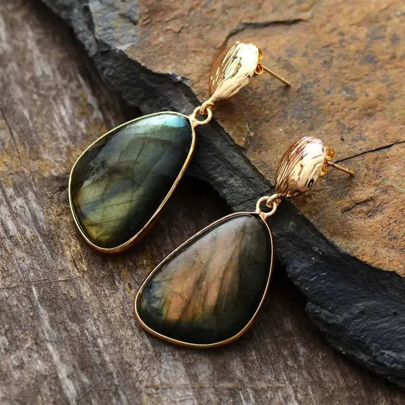 Labradorite Drop Earrings - BlissfulBody.Boutique