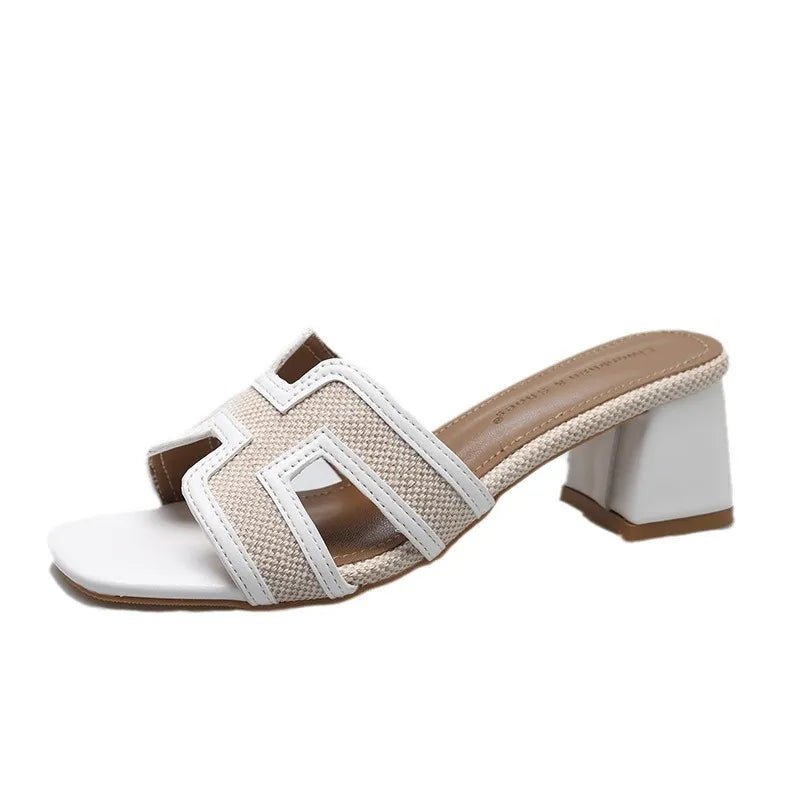 Open Toe Block Heels Sandals - BlissfulBody.Boutique