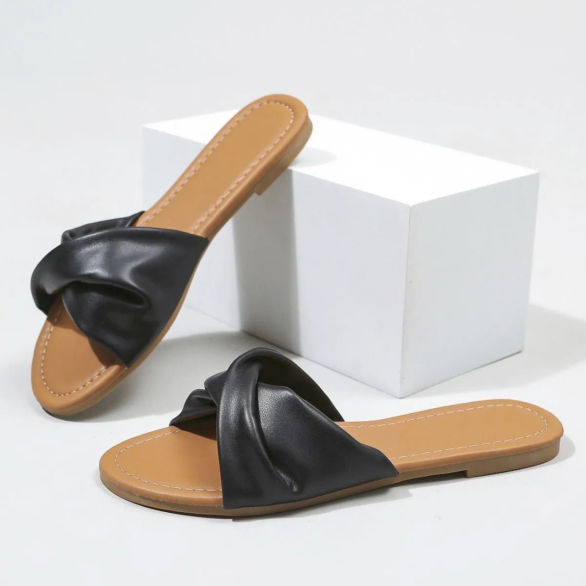 Open Toe Flats Sandals - BlissfulBody.Boutique