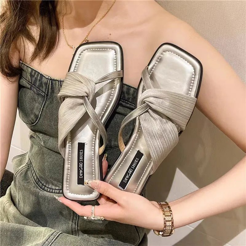 Open Toe Flats Sandals - BlissfulBody.Boutique