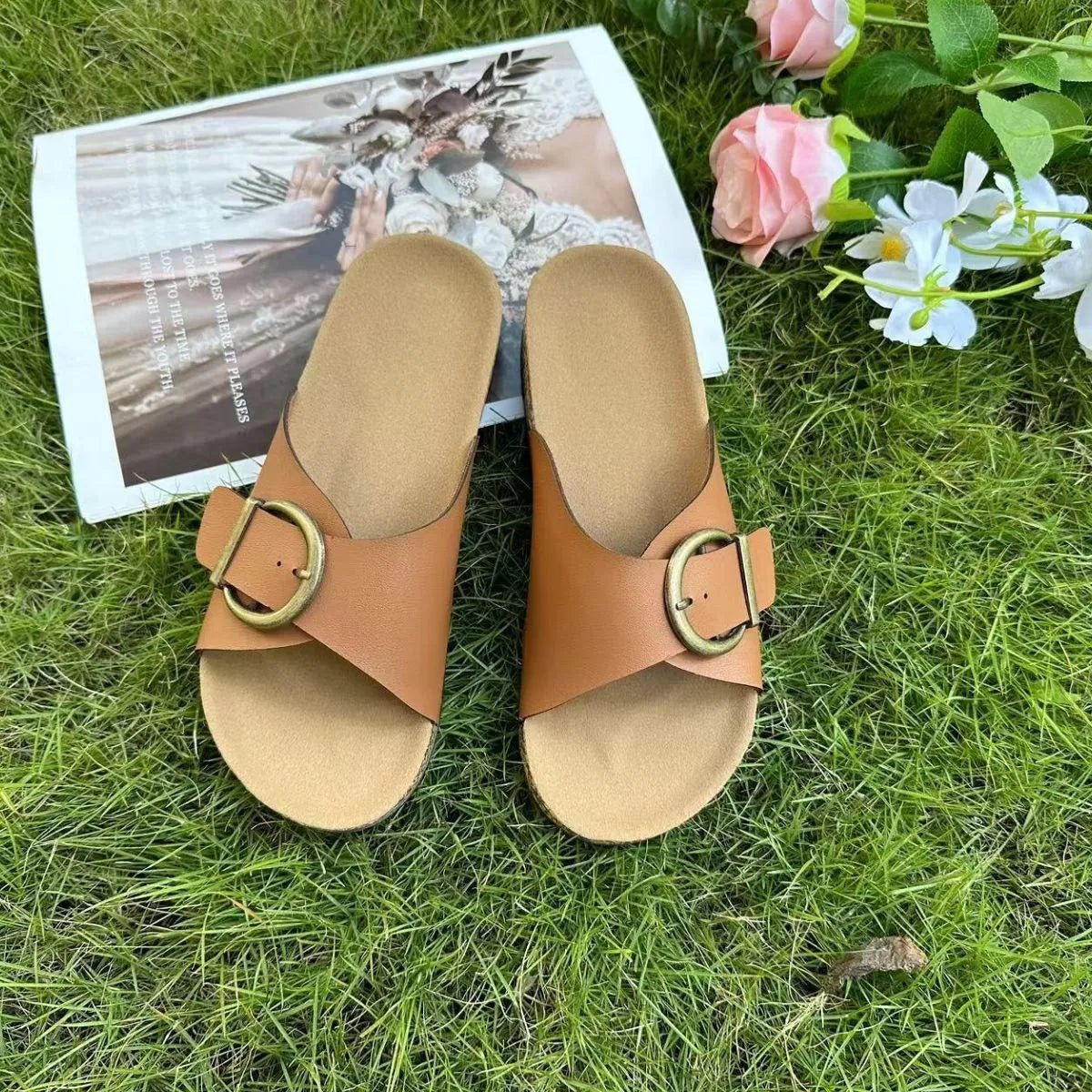 Open Toe Flats Sandals - BlissfulBody.Boutique