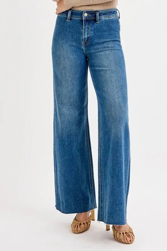 RISEN High - Waisted Wide Leg Jeans - BlissfulBody.Boutique