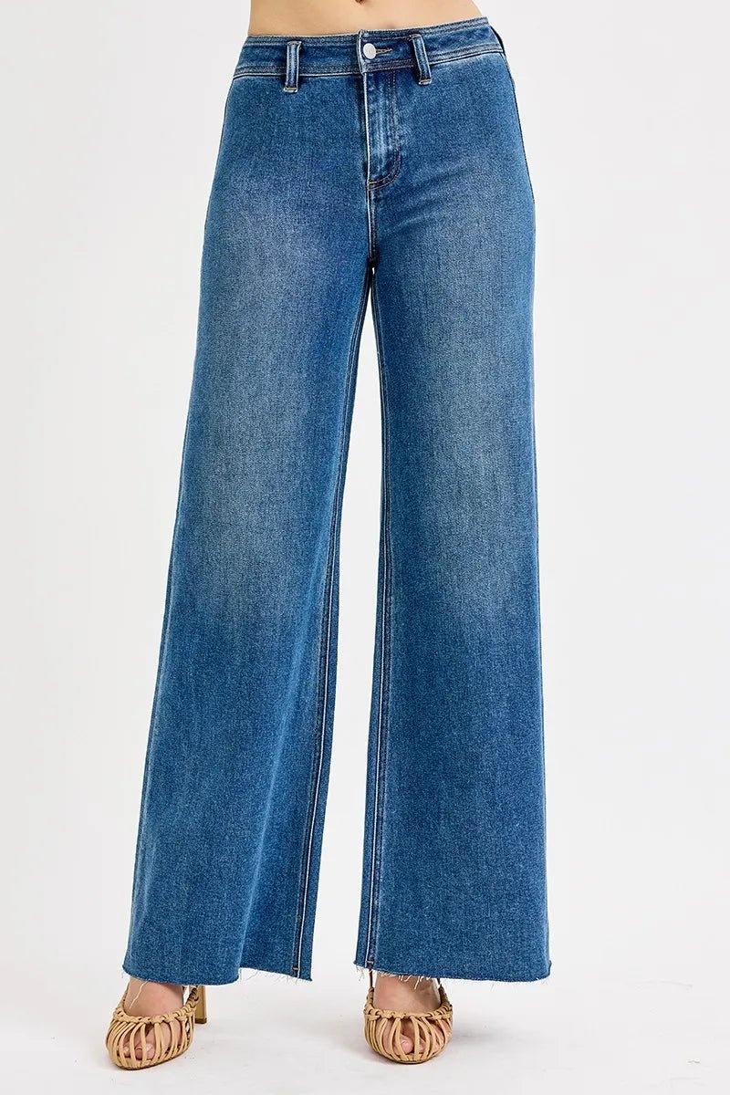 RISEN High - Waisted Wide Leg Jeans - BlissfulBody.Boutique