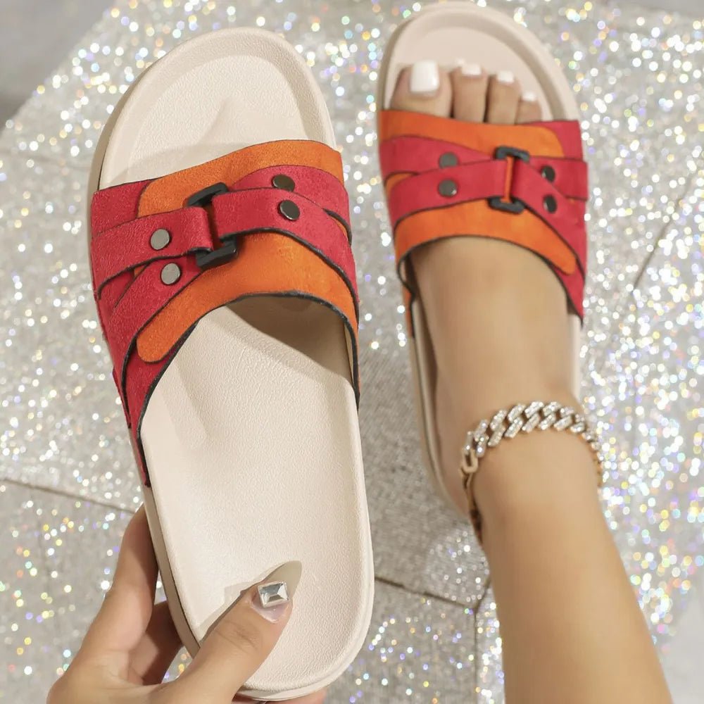 Round Toe Flats Sandals - BlissfulBody.Boutique
