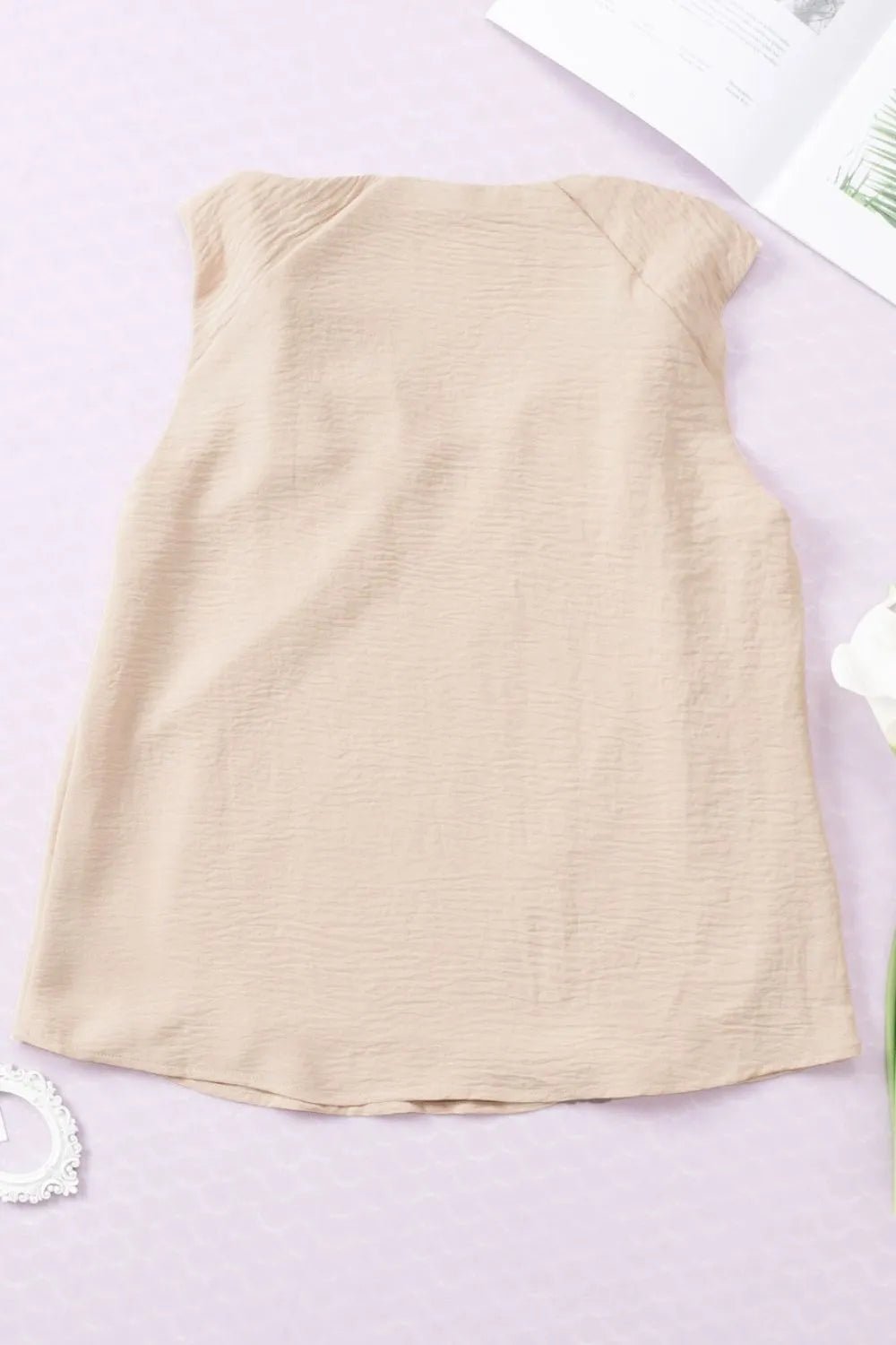 V Neck Knotted Shoulder Vest - BlissfulBody.Boutique