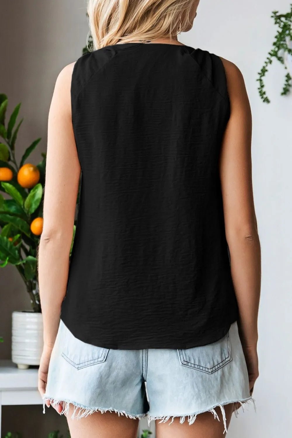 V Neck Knotted Shoulder Vest - BlissfulBody.Boutique