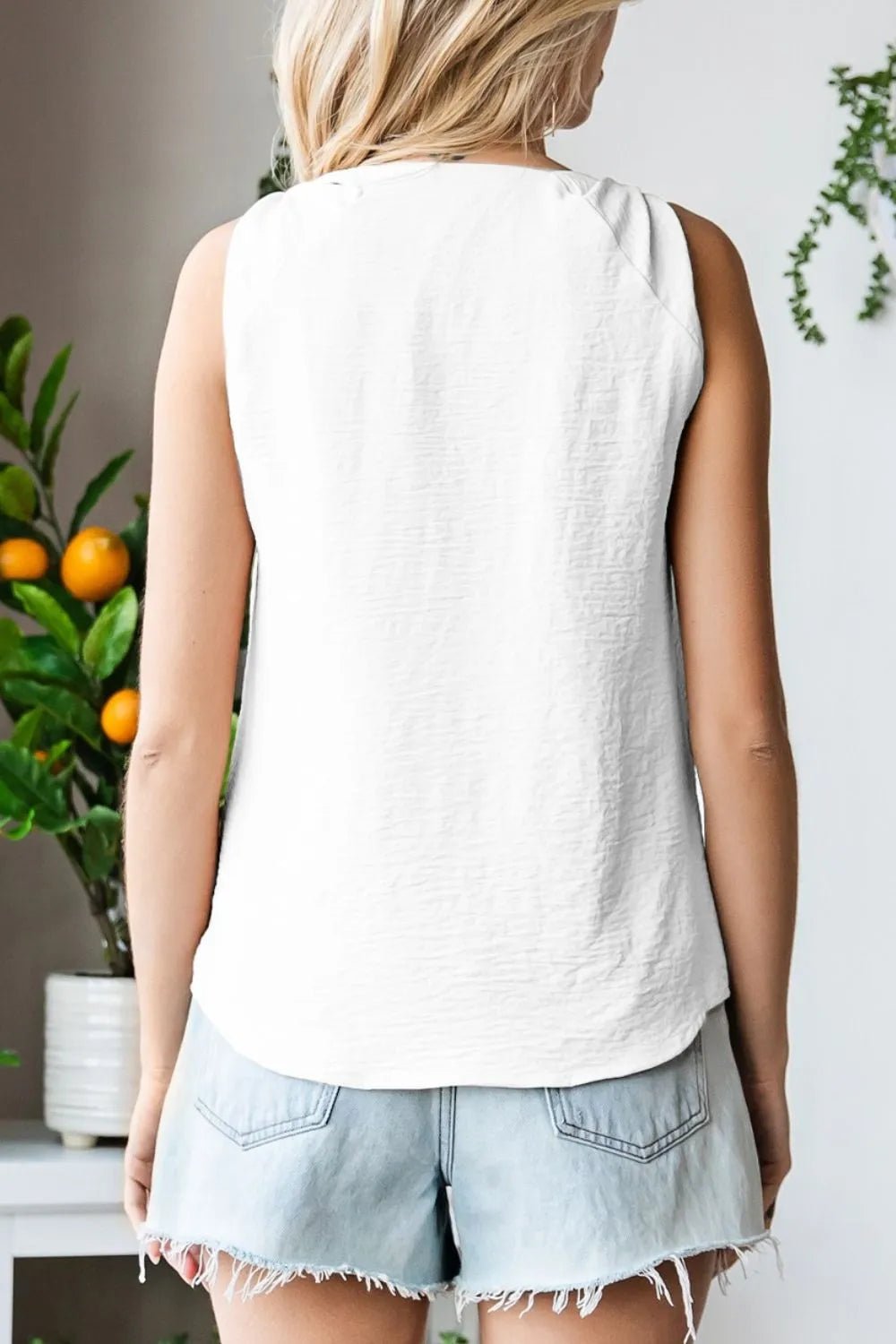 V Neck Knotted Shoulder Vest - BlissfulBody.Boutique